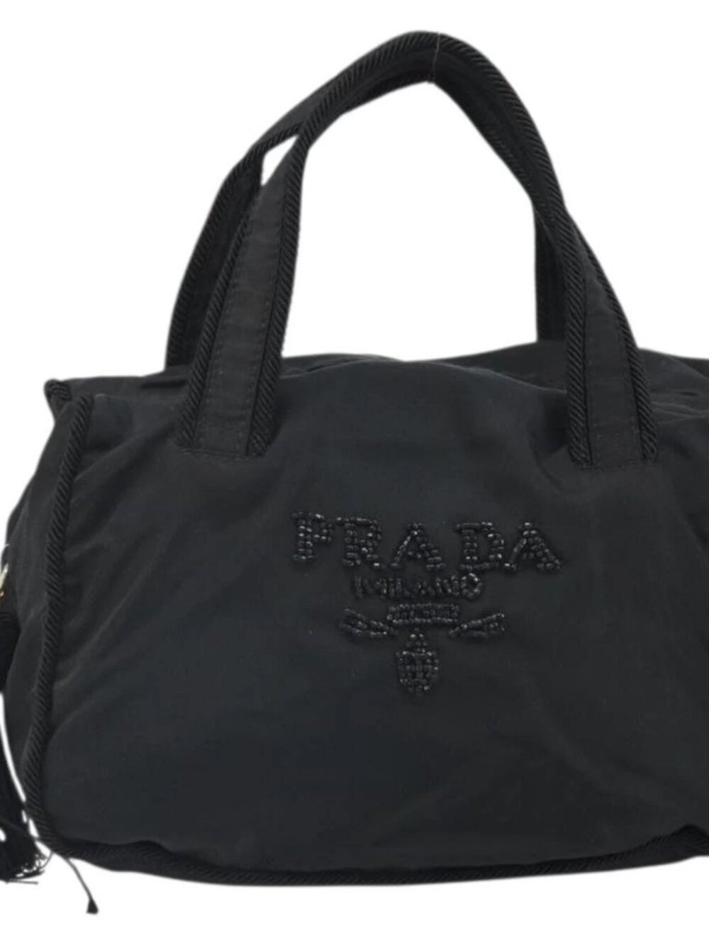 PRADA Hand Bag Nylon Black Gold Auth bs33258 - Picture 13 of 16